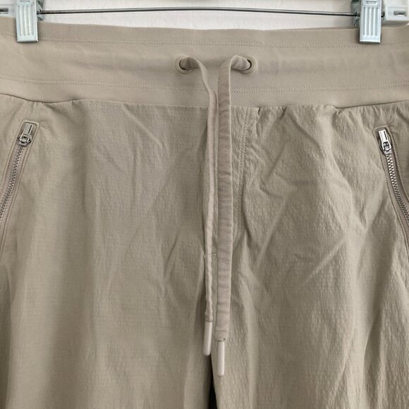 Athleta Trekkie North Jogger Pants Tan Travel Errands Workout Walking Size 12 - Picture 5 of 10